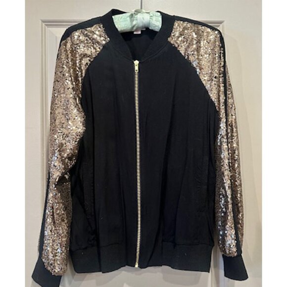 Xhilaration Gold Sequins Bomber Jacket - Picture 1 of 5